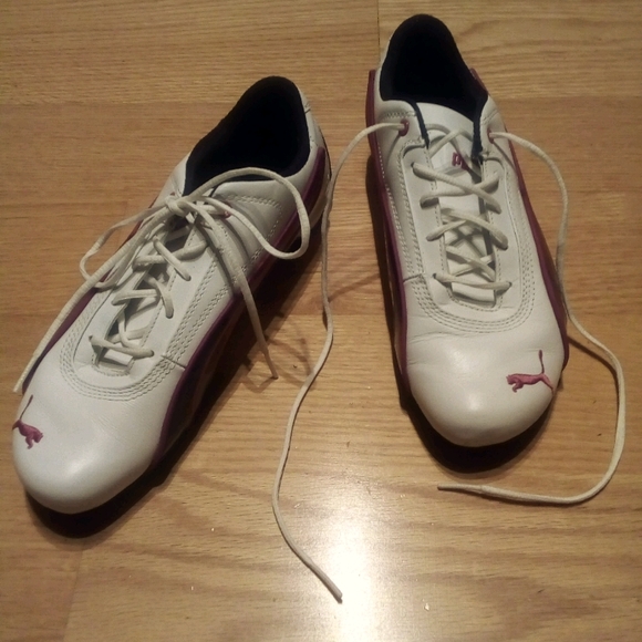 Puma Shoes - Puma Sneakers, White and Pink, 7.5